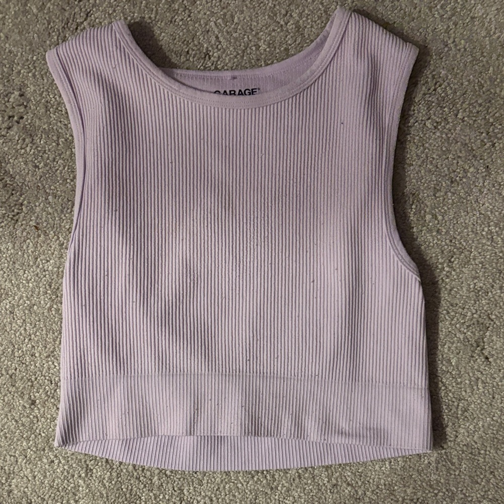 Garage Light Purple Ribbed Tank Top